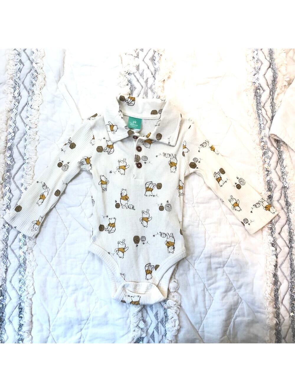 Disney Baby NWOT Unisex Winnie the Pooh Long Sleeve Onesie Size 12M